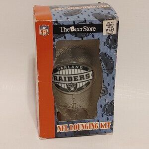 RETRO OAKLAND RAIDERS Football Shaped Glass In Original Package BNIP NFL